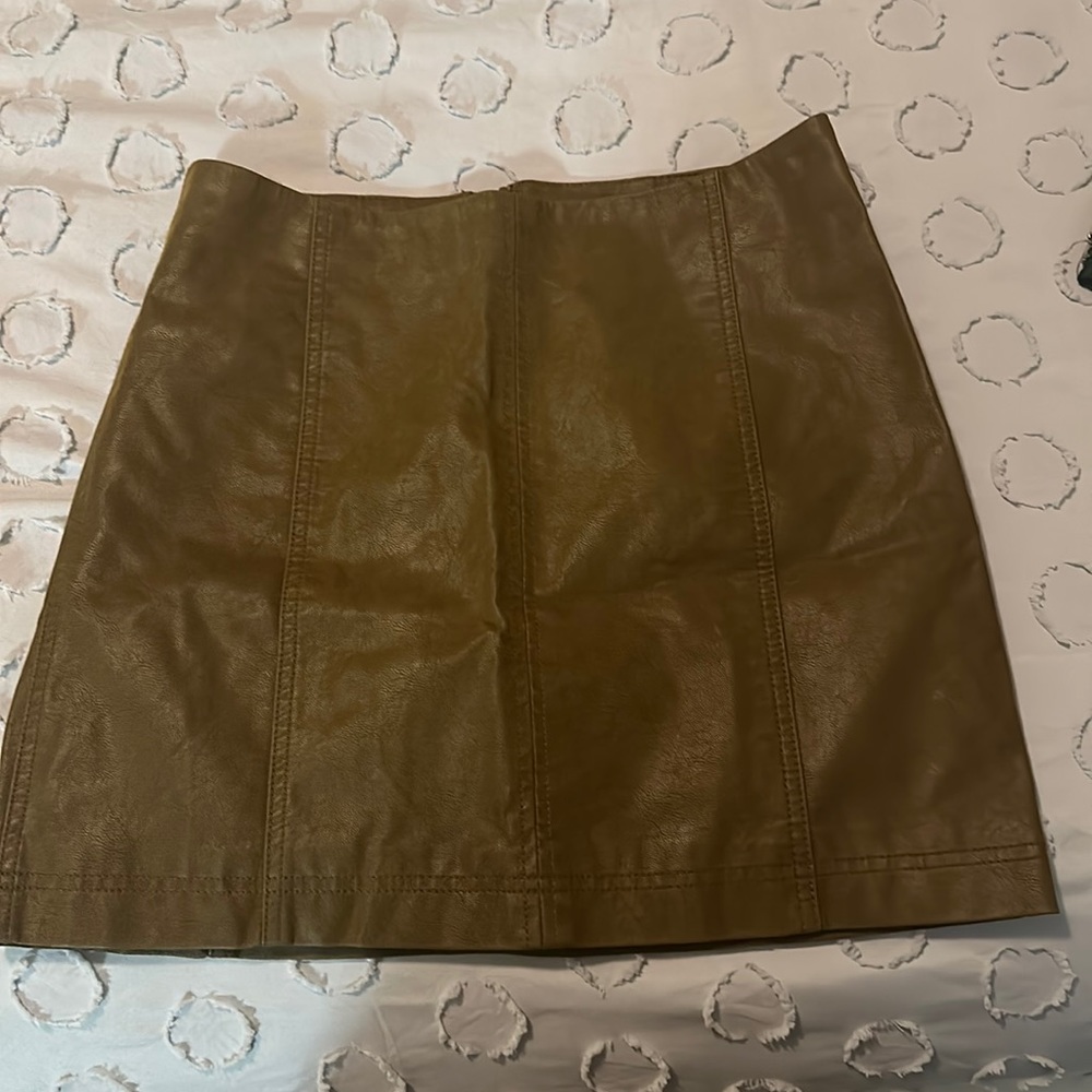Leather mini skirt